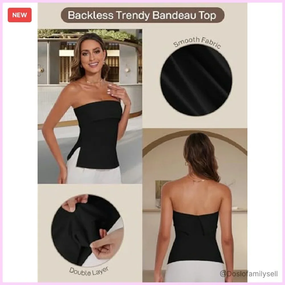 Strapless Tube Top Sexy Backless Bustier Y2K Chic Summer Going Out